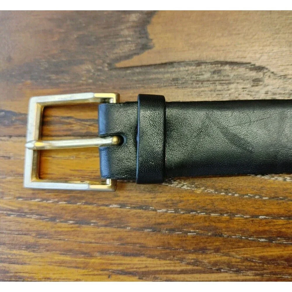 VTG Black Regent Cowhide Dress Belt - Men's Size 32/80 marked 01-4411